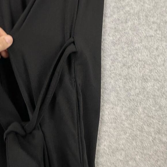 J McLaughlin Clive Midi Dress Size XS Black Sleeveless Pleated Pocket Waist Tie - Picture 7 of 12